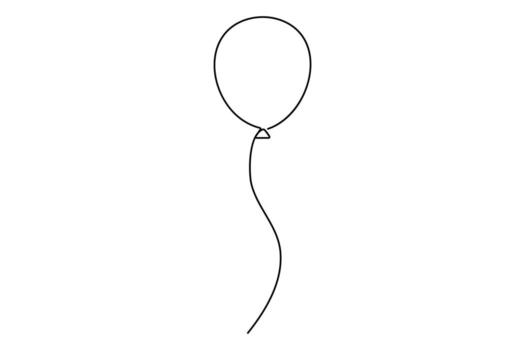 Continuous one line drawing of Ballon outline art illustration isolated on white background vector