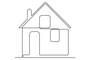 Stylish one line sketch of a house outline for digital and print artwork vector