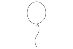Continuous one line Ballon symbol outline art illustration vector