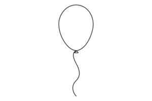 Continuous one line drawing of Ballon symbol outline art illustration vector