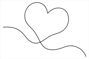Clean and minimalist heart outline in continuous line art for modern art vector