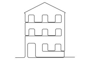 Continuous line art of a house outline for clean and modern aesthetics vector