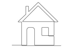 Elegant one line sketch of a house for architectural-inspired graphics vector