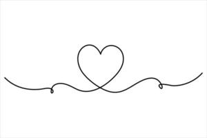 Stylish one line heart drawing outline for digital and print projects vector