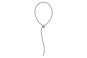 Continuous single line of Ballon symbol drawing outline art illustration vector