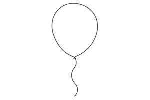 Continuous one line Ballon drawing Isolated on white background art illustration vector