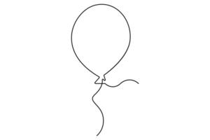 Continuous one line drawing of Ballon symbol outline art illustration vector