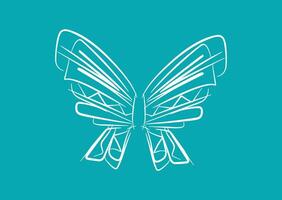A butterfly is drawn on a blue background vector