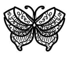 A butterfly with intricate designs on it vector