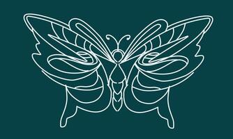 A butterfly with a white outline on a blue background vector
