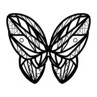 A black and white drawing of a butterfly vector