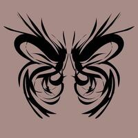 Butterfly tattoo design on brown background vector