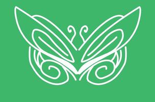 A butterfly logo with a green background vector
