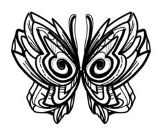 A butterfly with a tribal design on it vector