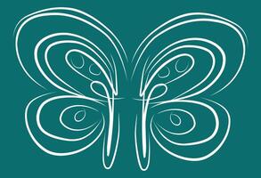 A butterfly with a white outline on a blue background vector