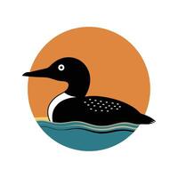 Elegant modern design of a common loon vector