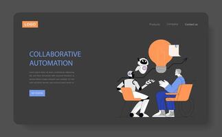 Business Process Automation. Flat Illustration vector