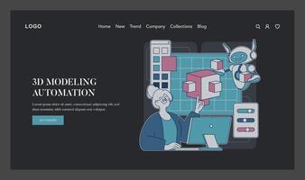 Automation In Creativity. Flat Illustration vector