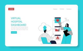 Automation In Healthcare. Flat Illustration vector