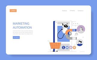 Business Process Automation. Flat Illustration vector