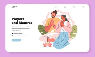 Spiritual Practices. Flat Illustration vector