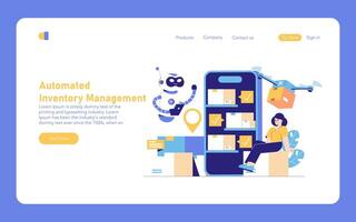 Logistics Automation. Flat Illustration vector