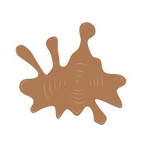 Brown Spilled Liquid Irregular Shape Simple Design vector
