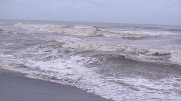 A beach with waves and a body of water video
