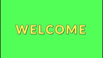 Animation text Welcome orange color on black background video