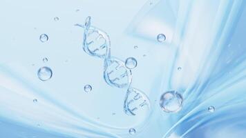Abstract blue cells and DNA with glass background, 3d rendering. video
