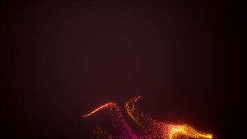 Gradient abstract glowing particles, 3d rendering. video