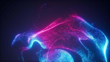 Gradient abstract glowing particles, 3d rendering. video