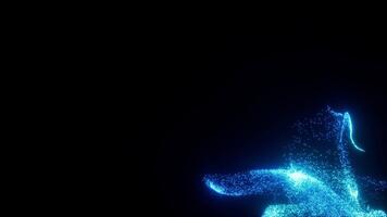 Blue abstract glowing particles, 3d rendering. video