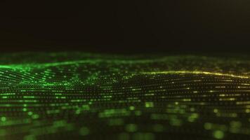 Green and Yellow Digital Particle Wave Motion video