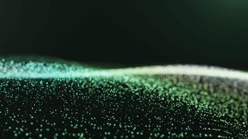 Green Abstract Particle Wave Motion Background video