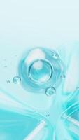 Abstract blue glass spheres, blue cells and molecules with glass background, 3d rendering. video