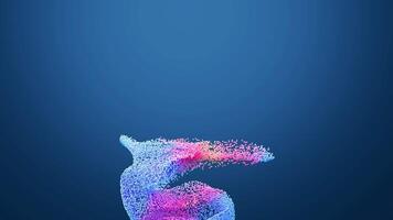 Abstract splashing particles, colorful particles, 3d rendering. video