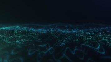 Deep Blue Digital Particle Waves with Futuristic Flow video