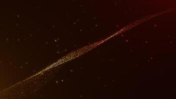 Red and Yellow Glowing Particle Stream on Dark Background video