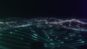 Elegant Teal Wave with Particle Flow video
