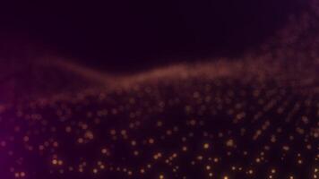 Golden Particle Trail on Deep Purple Gradient Background video