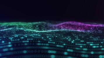 Dynamic Teal and Magenta Particle Wave Animation video