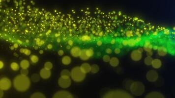 Glowing Green and Yellow Particle Wave video