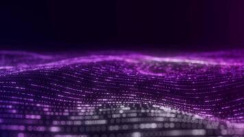 Vibrant Purple Digital Particle Wave Background video