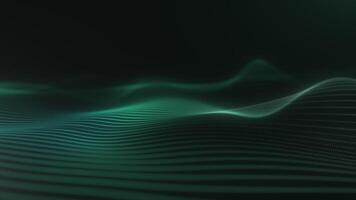 Green Digital Wave Lines on Dark Background video