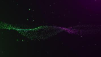 Green and Purple Particle Wave Motion Background video