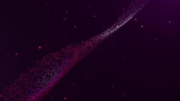 Red and White Particle Wave on Dark Background video
