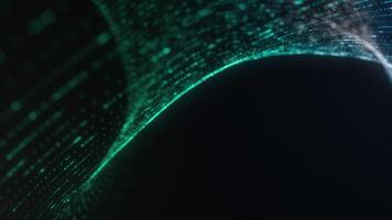 Abstract Digital Green Wave with Glowing Dots video