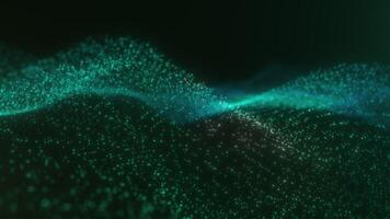 Flowing Green and Blue Particle Wave with Dynamic Depth video
