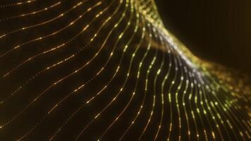 Glowing Golden Abstract Particle Wave Background video